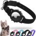 Reflecting Airtag cat neck band integrated Apple Air Tag cat neck band leather GPS cat neck band with Airtag holder and bell pink tracker cat neck bands for girls young cats 9-13 inch (23-33cm) black