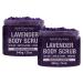 BeautyFrizz Lavender Body Scrub 24 Oz - Exfoliating Body Scrub with Sea Salt Aloe and Shea Butter - Exfoliator Body Scrubs for Women Exfoliation - Lavender Scrub - Pack of 2