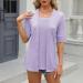 Shop Stylish Women's Winged Sleeve Summer Tank Tops | Casual Loose Cotton T-Shirts in Oversized Long Purple - Buy Online on GoSupps.com
