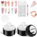 BUTBU Solid builder gel for nails non-stick clear hard gel set for hand extensions 3D nail glue with 100 nail mold tips sculpted designs need of