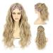 Sapphirewig's headband wig highlight blonde corrugated synthetic wig for women gluely wig daily wear cosplay headband 150% density 26inch