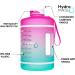 HydroMATE 128oz Gallon Water Bottle with Straw | BPA Free, Leak Proof, Reusable | Pink Ombre Design with Hourly Drink Markings - Buy Online on GoSupps.com