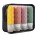 4 Pack Travel Bottles for Toiletries with Labels 100ML Silicone Travel Bottles Set with Clear Zipper Toiletry Bag Leakproof Refillable Squeeze Travel Size Containers for Shampoo Conditioner Green/Purple/Orange/Yellow