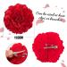 Bofunx 2-Piece Flower Hair Clips | Red & Black Brooch Hair Jewelry for Parties Weddings Halloween & Masquerades - Buy Online on GoSupps.com