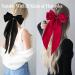 2 Pcs Big Hair bow Hair Bows for Women Bow Hair Clip Elegant Solid Color French Barrette Bows For Hair With Long Silky Satin Hair Barrettes Accessories Bow Hair Clips for Women Girl(Black+Red) - Buy Online on GoSupps.com