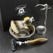 Haryali London Men's Shaving Set | 3-Edge Razor Silver Badger Hair Brush Stand & Bowl - Premium Grooming Essentials for Men - Buy Online on GoSupps.com