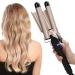 3 Barrel Curling Iron Wand - Hair Waver Curler Styling Tool | Gold 110-240V with LCD Display | Suitable for All Hair Types - Buy Online on GoSupps.com
