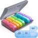 Weekly Pill Organizer 3 Times A Day 7 Day Pill Box with 180 Wide Open Design Easy to Fill & Retrieve Double Protection with Outer Case Weekly Pill Case for Vitamins Fish Oil Supplements