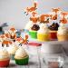 Orange Glitter Dessert Cupcake Topper Animal Fox Theme Baby Shower Boy Girl Happy Birthday Party Theme Decor Supplies - Buy Online on GoSupps.com