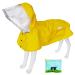 Waterproof Dog Raincoat, Adjustable Reflective Lightweight Pet Rain Clothes with Poncho Hood (Small, Yellow) Small Yellow