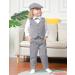 Mint Green Baby Boys Herringbone Tweed Suit Set 4pcs | Dark Gray Wedding Outfit 1-4 Years - Buy Online on GoSupps.com