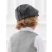 Mint Green Herringbone Tweed Flat Cap for Boys 4-5 Years - Dark Grey Wool - Buy Online on GoSupps.com