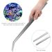 Liveek Aquarium Aquascape Tools Kit - 4in1 Stainless Steel Anti-Rust Set for Aquatic Plant Maintenance - Tweezer, Scissors, Spatula - Aquarium Tank Cleaning Tool - 15in Silver - Buy Online on GoSupps.com