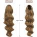 FESHFEN Long Curly Wavy Ponytail Extension - Brown Synthetic Hairpieces 60cm - Clip-in Drawstring Pony Extension for Women & Girls - Buy Online on GoSupps.com