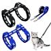 2 pieces of adjustable nylon scrapes cat leash Cat's claw Marienk fer-Print Cat leash kitten necklace soft cat dishes with leash for kitten puppy rabbits rabbits herring fishery pressure (Black + blue)