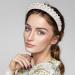 OIIKI 2PCS Pearl Velvet Wide Headband Set - Bridal Hair Accessories for Women & Girls | White & Black - Buy Online on GoSupps.com