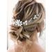 Unsutuo Crystal Bride Wedding Hair Vine Silver Flower Bridal Hair Headpiece Rhinestone Hair Pieces for Women and Girls