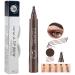 Eybrow pencil - Microblading eyebrow pencil with micro -fork tip - Eyebrow Pen Waterproof Liquid Eyebrow Pencil (02# dark brown)