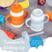 Toddler Straw Sippy Cups Set - Soft Silicone Training Cup with Non-Slip Handle, No-Spill Lid, PA Free, Dishwasher Safe - Blue & Orange - Buy Online on GoSupps.com