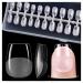 Gelike EC Extra Short Soft Gel Nail Tips Kit for Soak Off Nail Extensions Full Cover Coffin Shaped Pre-buff PMMA Resin Clear Ultra-Thin Design 15 Sizes 240 Pieces XXS Extra Short Coffin 240-XXS-Coffin
