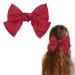 XdealCozyxc Red Hair Bow Bow Hair Clip French Hair Clips with Ribbon Solid Red Hair Barrette Clips Soft Satin Silky Hair Bows for Women Girls