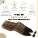 UGEAT Pre Bonded Flat Tip Hair Extensions - Balayage Ombre Keratin Fusion Glue Tips #1B/4/27 - 20 Inch 50g 50 Strands - Natural Black to Dark Brown and Blonde - Buy Online on GoSupps.com
