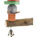 HappyBird Bird Swing with Natural Wooden Perch - Ideal for Parrots & Small Birds | 20x3x20 cm - Buy Online on GoSupps.com