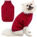 Dog sweater Small dogs dog sweater French bulldog pet winter clothing knitting goods roll collar warm soft pet coat clothing for puppies small medium dog red xxl xxl red