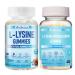 andmino L Lysine + Monolaurin Gummies 1000mg for Lips & Oral Wellness Immune Support & Collagen & Calcium for Adults & Kids Non-GMO Vegan Gluten Free Berry Flavor 60