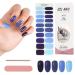 Kalolary 20 Stickers Nail Gel Polish Strips Purple Full Wraps Nail Polish Stickers Cured Gel Nail Strips Self-Adhesive Gel Nail Wrap Stickers Decals with Nail File and Stick(UV/LED Lamp Required)