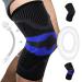 Milaiun Kniebandage 2 pieces Kniebandagen men women with side stabilizers & patella gel upholstery compression knee supports bandage knee arthrosis strength sport meni discussion orthopedic (l) blackish violet