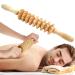 Muscle roll rod 15 -inch -wood massage -roll rod with 9 rollers wood therapy -massage -tools body sculpting tools for body shaping the lightness deep tissue