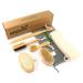 Dry Brushing Body Brush Set of 5, Natural Bristle Body Brush with Detachable Long Handle, Face Brush, Pumice Stone for Feet, Back Scrubber, Cellulite Massager Brush for Cellulite, Lymphatic Drainage wood-1