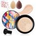 GDSAFS New Mushroom Head Air Cushion CC Cream 2024 Upgrade Air Cushion CC Cream Mushroom Head BB Cream Face Make Up Long Lasting Matte Moisturizing Concealer (Natural 2PCS) 2PCS Natural