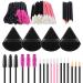 Nayyana 114 Pieces Disposable Makeup Applicators with Triangle Makeup Puffs Mascara Sticks Lip Applicators Eyeliner Brush Makeup Applicator Set for Makeup Artist Supplies