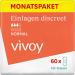 Vivoy Discreet Normal - 60 Insoles in the monthly package (6 x 10 pieces) - With medium bladder weakness and incontinence - Hygiene inserts for women individually packaged (normal)