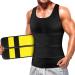 Cimkiz Sauna Vest Mens Waist Trainer for Men Sauna Suit for Men Waist with Zipper 2 in 1 X-Large Yellow Belt