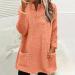 Womens Plus Size Teddy Fleece Hooded Jumper | Soft Double Fleece Hoodie with Pocket | V Neck Pullover Top for Winter | Orange Lounge Sweatshirt - Buy Online on GoSupps.com