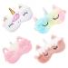 Sleep Mask Sleep Mask for Kids Plush Sleeping Eye Cover 4 Pieces Cute Sleep Mask Soft Plush Blindfold Cute for Kids Teens Girls Women (Unicorn Rainbow) Multi-colored