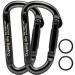 Carabiner Clip, 855lbs,3" Heavy Duty Caribeaners for Hammocks, Camping Accessories,Hiking,Keychains,Outdoors and Gym etc,D Shaped Spring Hook Small Carabiners for Dog Leash,Harness and Key Ring,Black 2