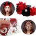 FRCOLOR 2Pcs Day of The Dead Headband with Mexican Flower Crown and Halloween Tattoos - Red and Orange - Buy Online on GoSupps.com