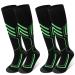 YTORGR 2 pairs of ski socks for warm ladies men heat Pilling-free slip-resistant breathing active protects the knee snowboard thermosocks elastic fabric snow socks soft 39-45 large sizes short black