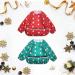 Little dimsum baby long-sleeved bibs 2 pieces of Christmas feeder with collecting bowl waterproof wet protection ideal as a gift for Christmas suitable for small children (6-36 months) Christmas Bib