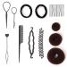 21pcs Girls Hair Donut Bun Maker Set  Foam Sponge Hair Bun Donut  Ponytail Hair Tool with 10pcs Bobby Pins  Hair Bun Maker Kit  Women Girls Hair Bun Maker  French Hair Twist Styling Set