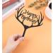 LOVENJOY Gift Boxed Antler Happy Birthday Cake Topper Black Frosted Acrylic - Buy Online on GoSupps.com