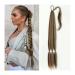 Hair Chignon 26/34 Inch Long Braided Ponytail Lengthening Synthetic Ponytail Headband Harness Wig Piece Bun for Women's Daily Use Messy Bun Hair Piece (Color : Brown Highlights Size : 34inches)