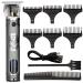 Beard Trimmer&Hair Clipper for Men Zero gapped Cordless Precision Edges Sharp Blades LCD Display USB Recharging Model 215 Skull Silver