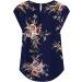 Floral Print Plus Size Cap Sleeve Tunic Blouse - Navy 3X-Large | Summer 2023 Women's Fashion - Buy Online on GoSupps.com