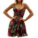ToddlBy 2023 Summer European and American New V Neck Printed Sling Waist Dress Evening Dresses plus Size Gn2 Large