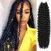 AU-THEN-TIC Passion Twist Hair Water Wave Crochet Braids Hair for Butterfly locs Bohemian Goddess locs Synthetic Braiding Hair Extensions (22 Inch (Pack of 6), 1B-Off Black) 22 Inch (Pack of 6) 1B-Off Black